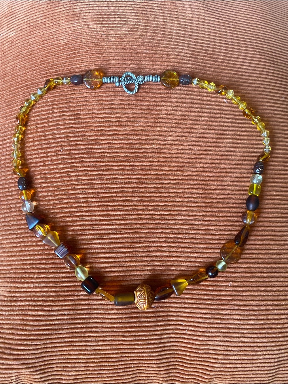 Vintage Amber Imitation Beaded Necklace